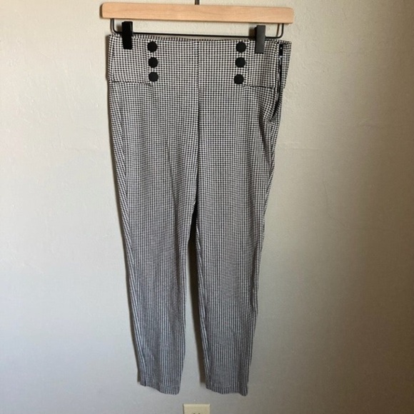 Zara Houndstooth Cropped Pants Size Small - Picture 1 of 5